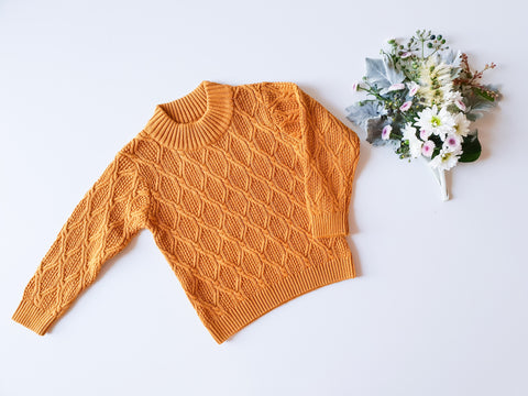 Mustard Cable-Knit Sweater